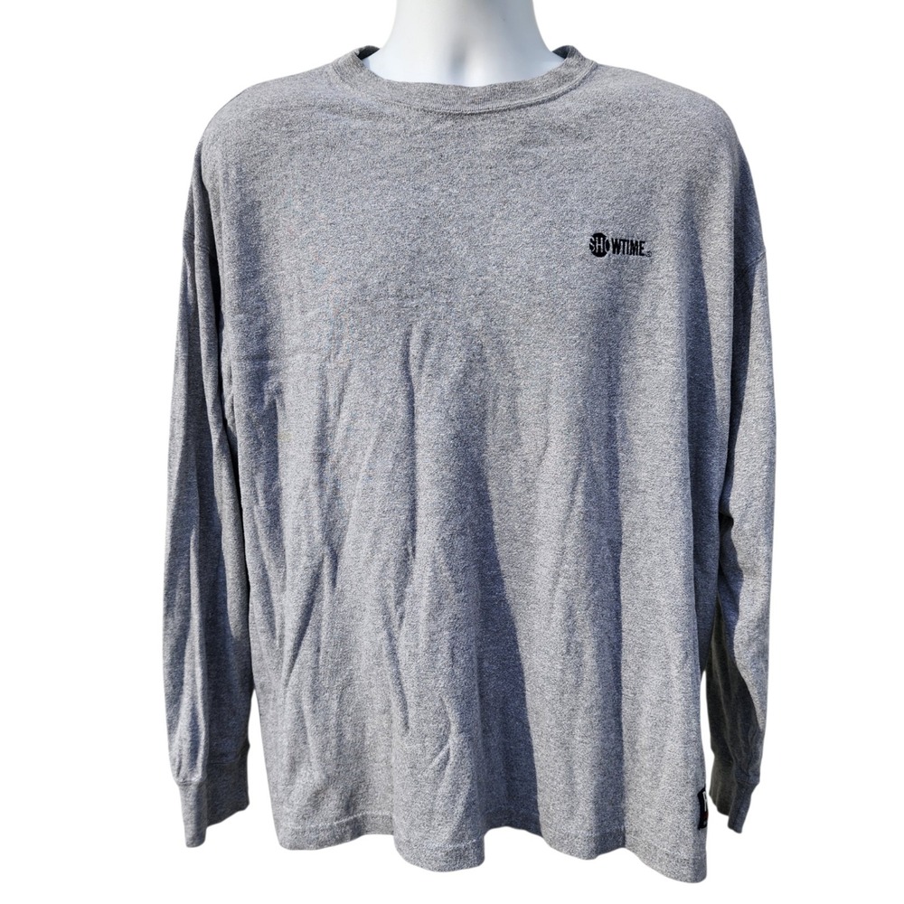 Vintage Roots Athletics Showtime Long Sleeve Shirt Gray Mens Large L Logo USA